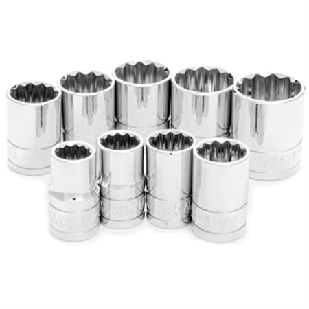 Wilmar Corp. / Performance Tool 9 Pc 1/2'' Dr 12pt SAE Skt Set W32500